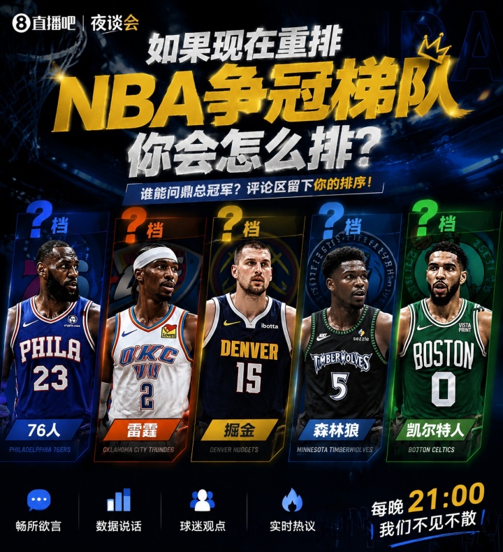 NBA爭冠梯隊重排 綠軍雷霆領跑S級 NBA爭冠梯隊重排 綠軍雷霆領跑S級